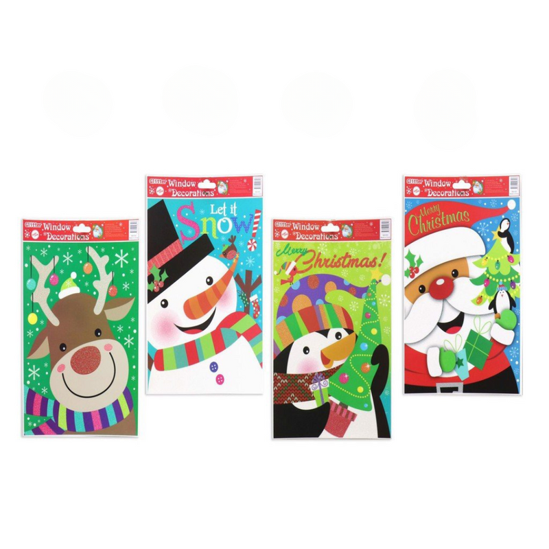 Window Cling-On Glitter Cute