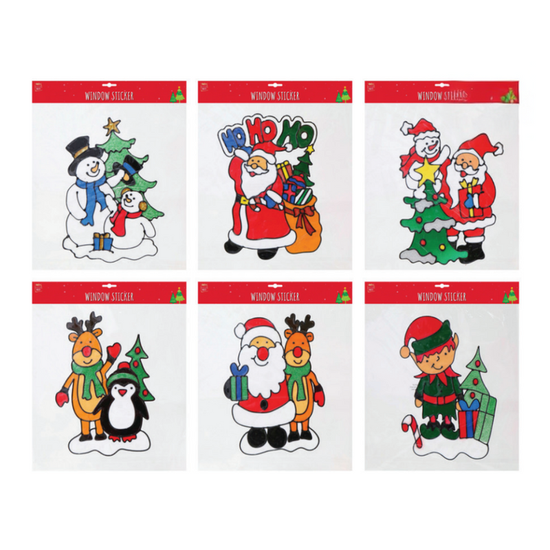 Ronis Window Sticker Glitter 35cm 6 Asstd
