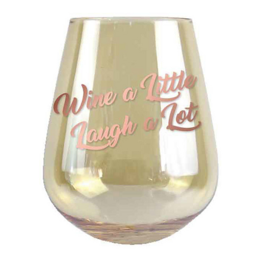 Ronis Wine A Little Laugh A Lot Stemless Glass 13cm 600ml 2pk