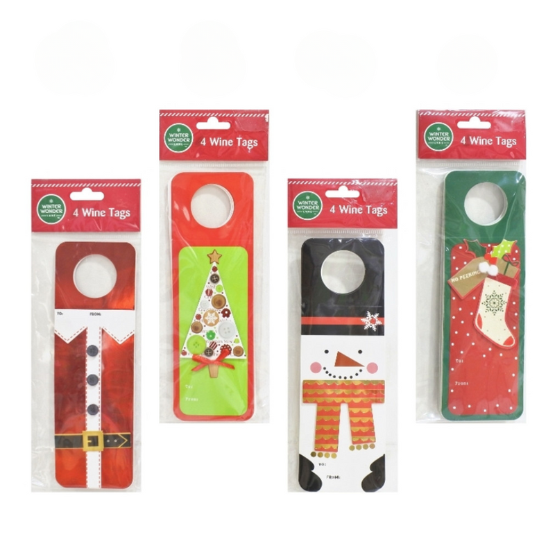 Wine Bottle Gift Tags 4pk