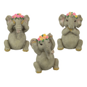 Ronis Wise Floral Elephants 10cm Assorted