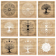 Ronis Wooden Astrology Zodiac Boxes with Tassle and Moon Phase Beaded Details 18.3x18.3x7cm Assorted – thumbnail