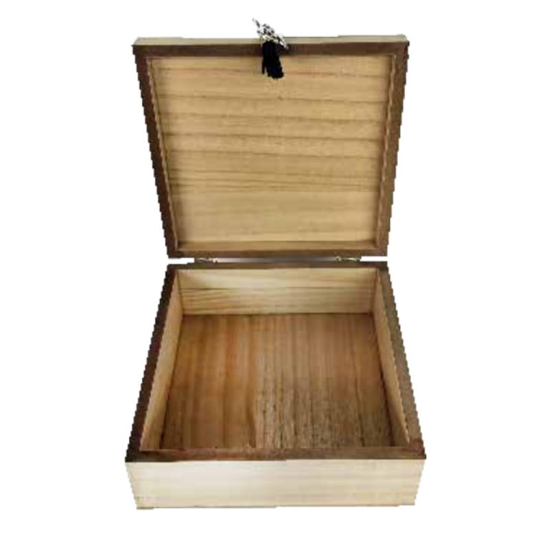Ronis Wooden Astrology Zodiac Boxes with Tassle and Moon Phase Beaded Details 18.3x18.3x7cm Assorted