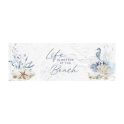 Wooden beach quote 3 compartment storage box with tassel and bead 24.3x9.3x6.5cm assorted coastal organiser – thumbnail