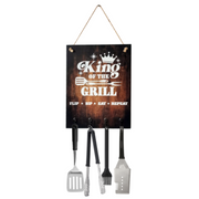 Wooden Grill Signs with Utensils Holding Hooks Assorted Designs – thumbnail