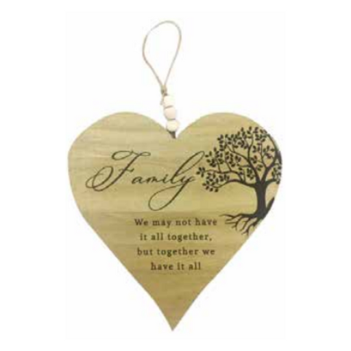Ronis Wooden Heart Shape Tree of Life Plaques 15x15x0.6cm Assorted