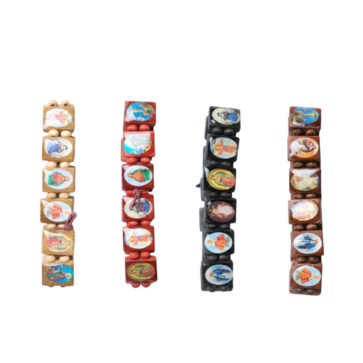 Ronis Wooden Rosary Bracelet 9cm Assorted