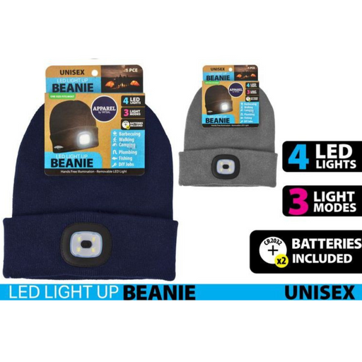Work Beanie W/4Led (3 Function)