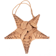 Natural handwoven 18cm star ornament made from water hyacinth for Christmas tree decoration. – thumbnail