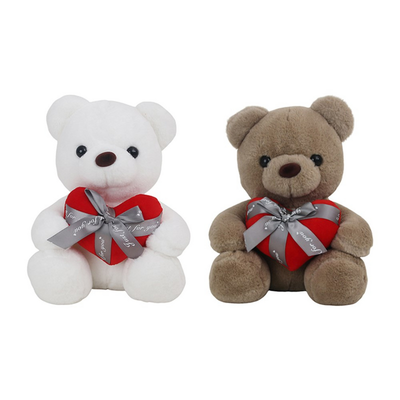 Ronis Wrapped Heart Plush Bear 30cm 2 Asstd