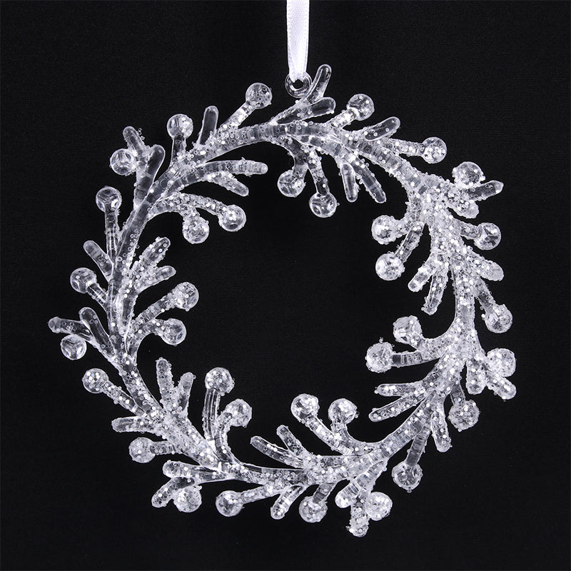 Ronis Wreath Tree Ornament with Silver Finish 13cm