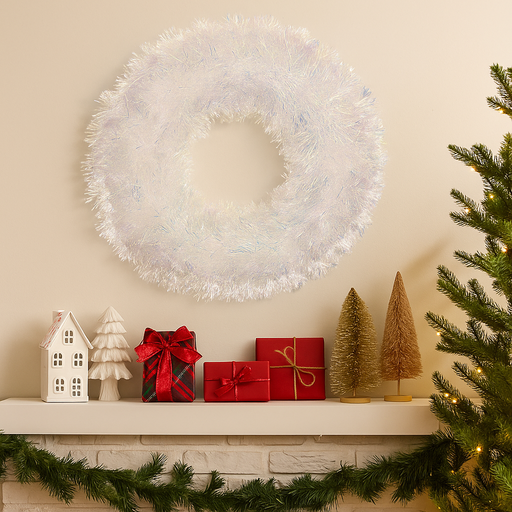 Iridescent Christmas Wreath 38cm decorative holiday décor