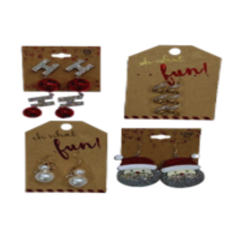 Large Diamante Crusted Earrings 4 Assorted