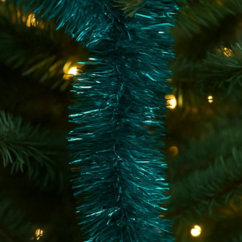 Teal Blue Fine Cut Tinsel 12cm 16ply