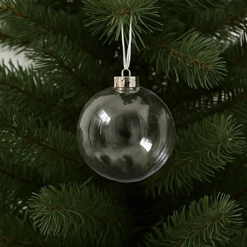Bauble Clear Plastic DIY Ornament 10cm