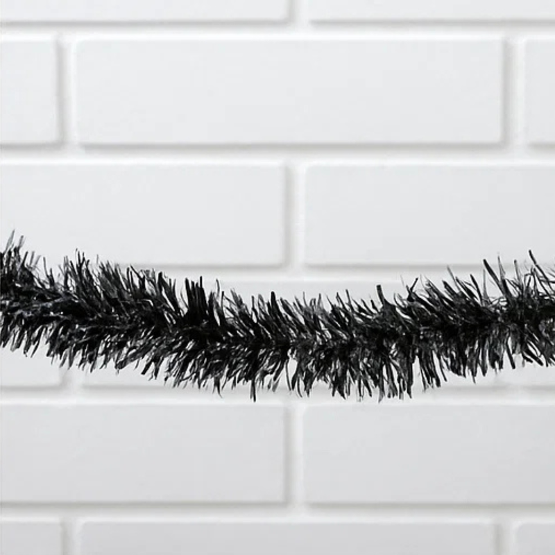 Tinsel Black and Silver 2m