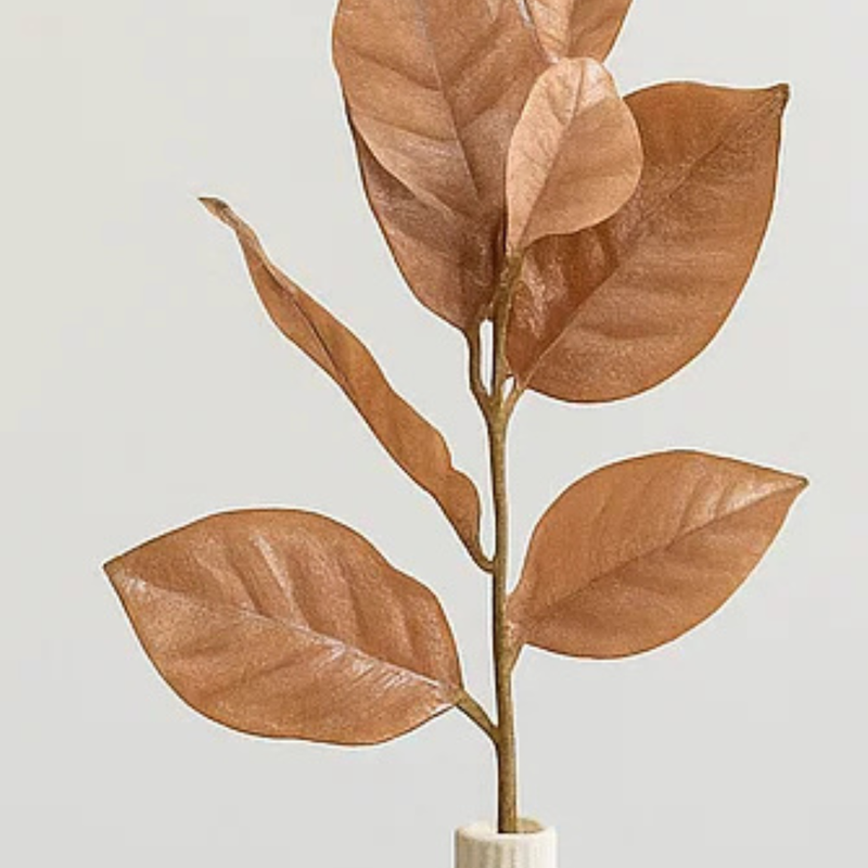 Magnolia Leaf Stem Copper 64cm