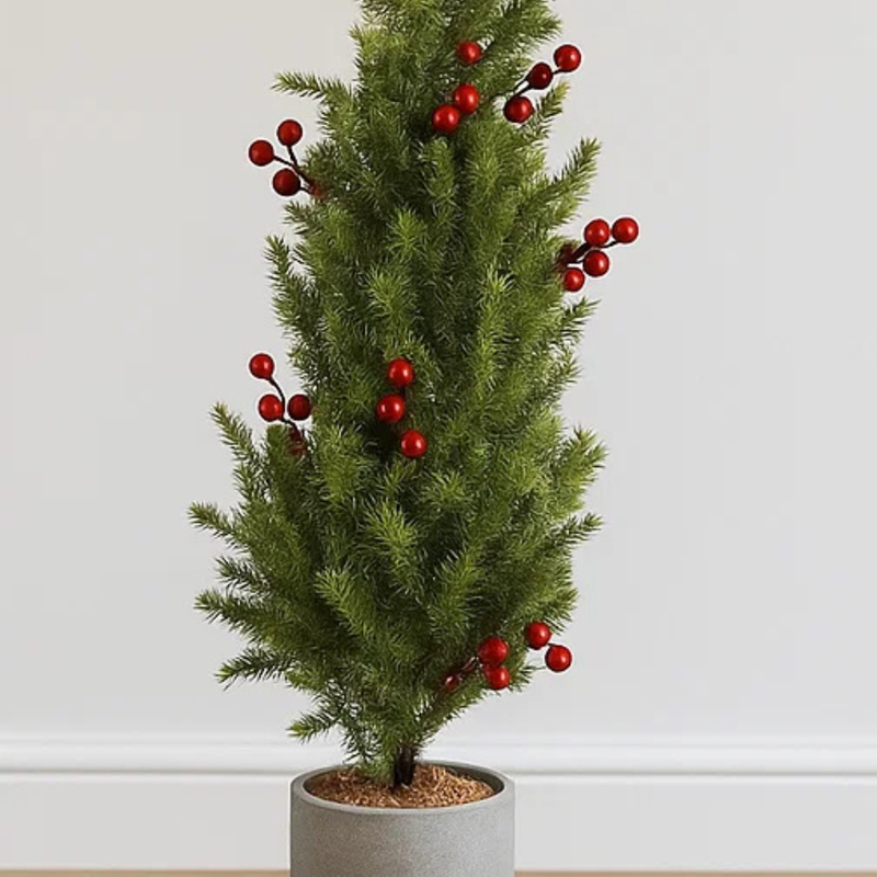 Pine and Berry Tree in Pot 65cm