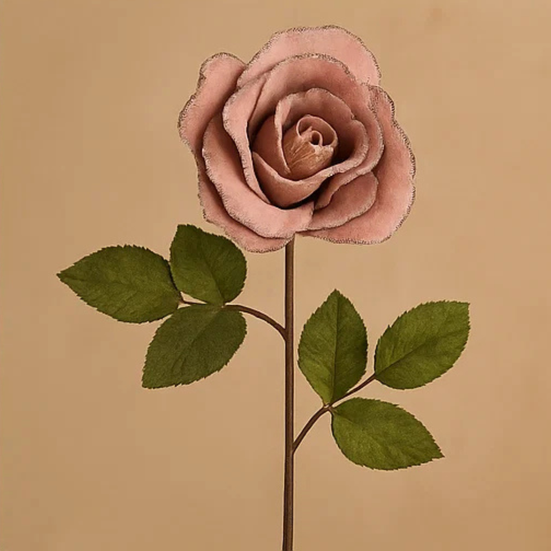 Rose Stem Velvet Pink 55cm