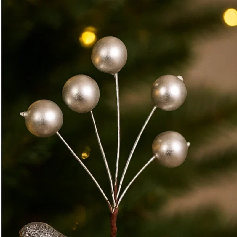 Berry Picks Silver 6.5cm 5pk