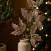 Taupe Metallic Holly Berry Stem 60cm – thumbnail
