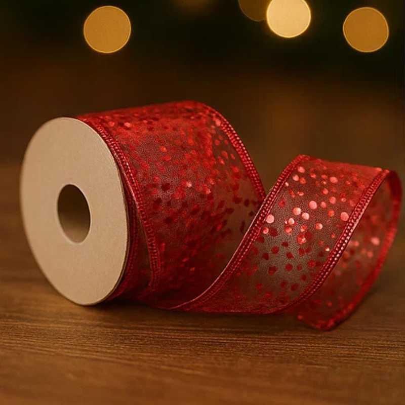 Wire and Glitter Ribbon 6.3cmx5m