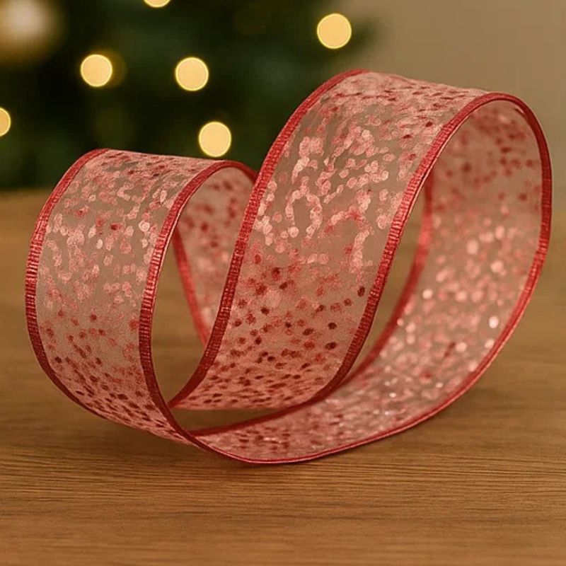 Wire and Glitter Ribbon 6.3cmx5m