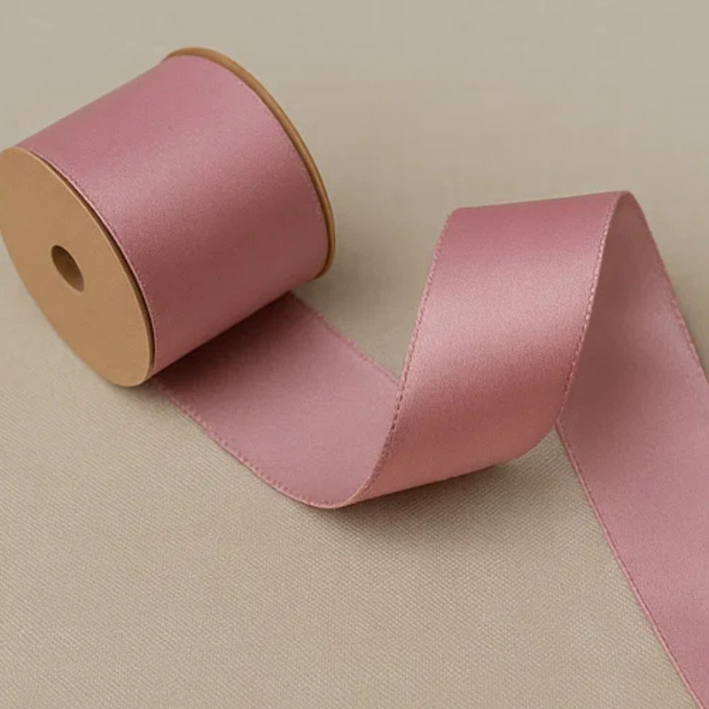 Double Sided Wire Edge Tree Ribbon Pink Velour 10x1000cm