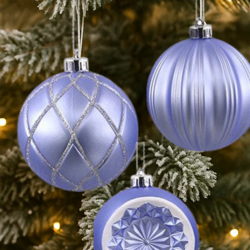 Christmas Bauble Pale Blue 8cm