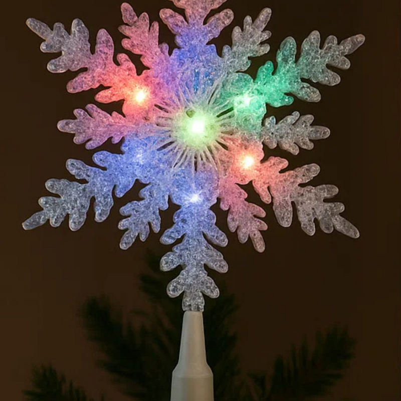 Modern Led Tree Topper LED Tree Topper Snowflake White / Light Up Christmas Decoration — Ronis