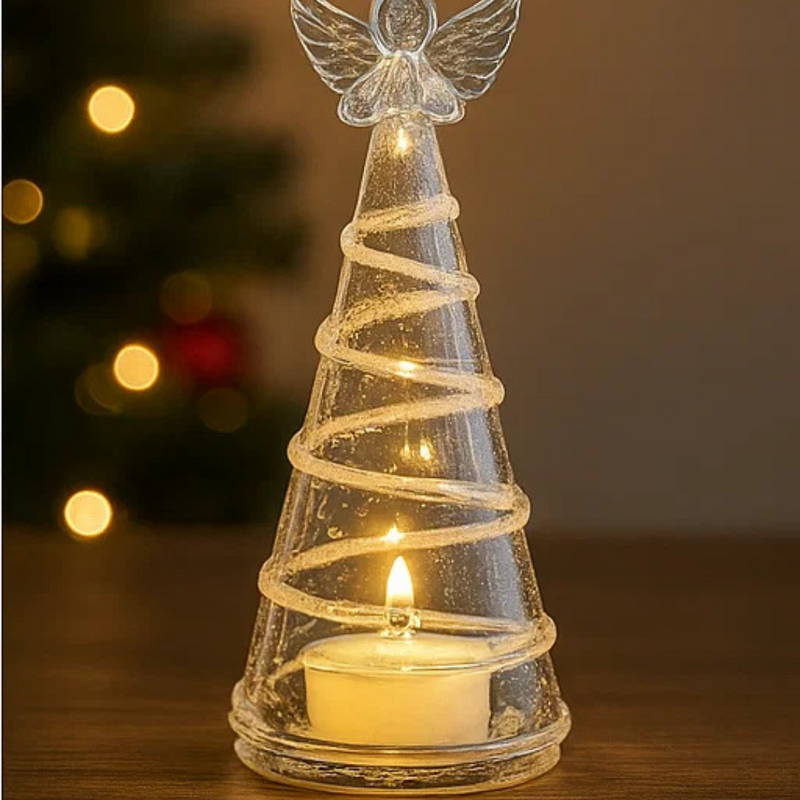Led Glass Angel Tree 15Cm