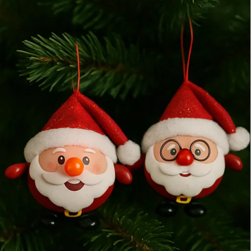 Santa With Feet Baubil With Flashing Nose