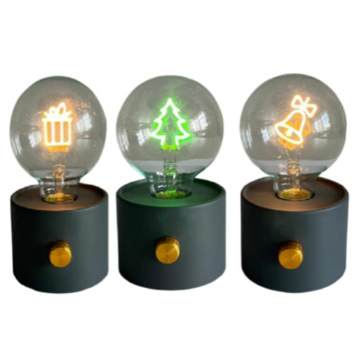 Ronis Neon Christmas Globes 3 Assorted 15cm Battery Operated