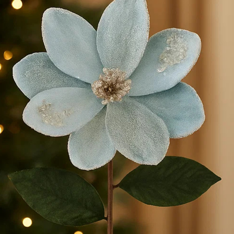 Magnolia Stem Pale Blue 63cm