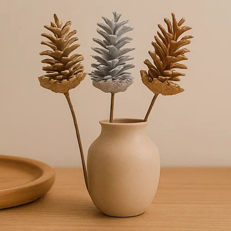Single Pine Cone Stem 40cm