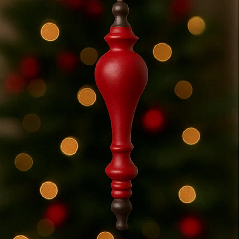 Red Metal Hanging Finial 41cm