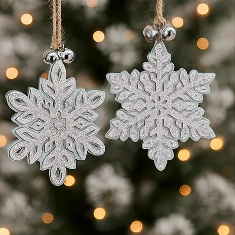Snowflake Tree Ornaments Mdf 11.5Cm