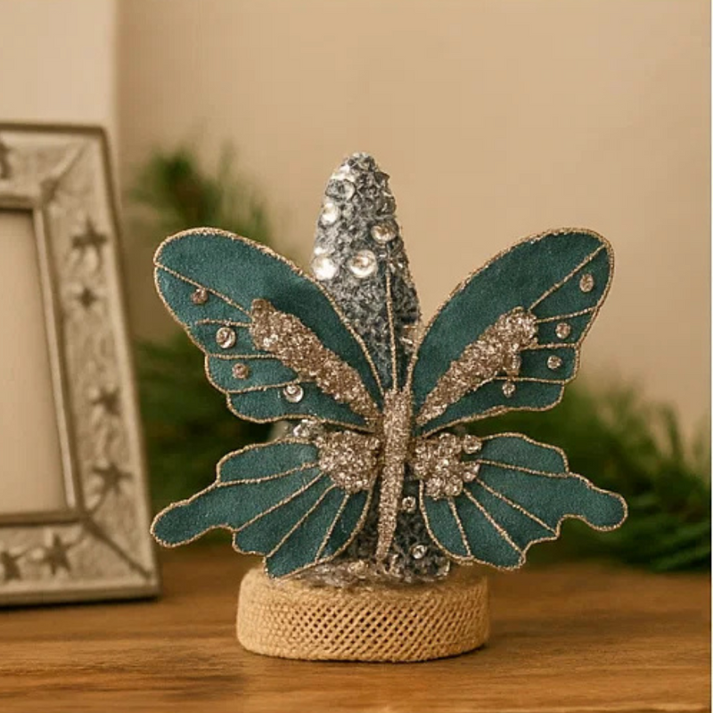 Butterfly with Clip Teal Green 20cm
