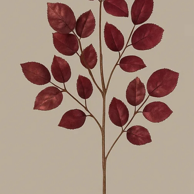 Rose Leave Spray Pink 58cm