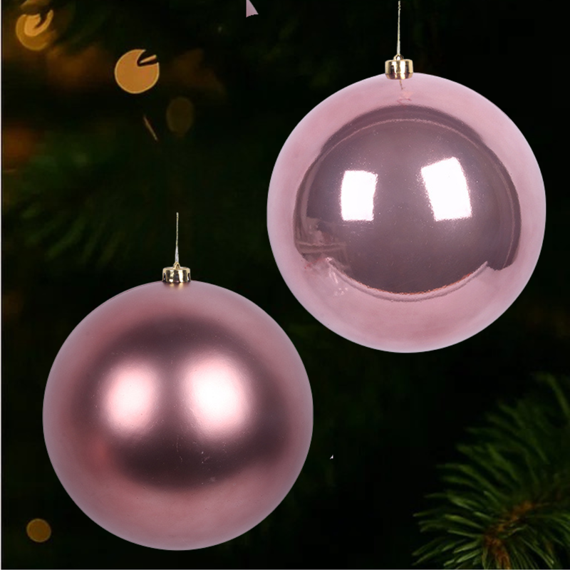 Pearl and Matte Finish Bauble Rose Gold 25cm