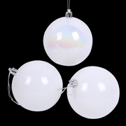 Baubles White Pearl 8cm Pack of 3 – thumbnail
