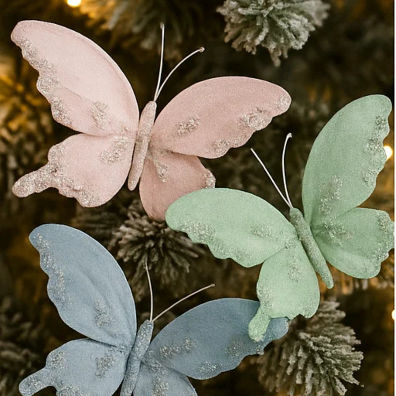 Fairy Floss Butterflies with Clip (Pink, Mint, Blue) 24cm