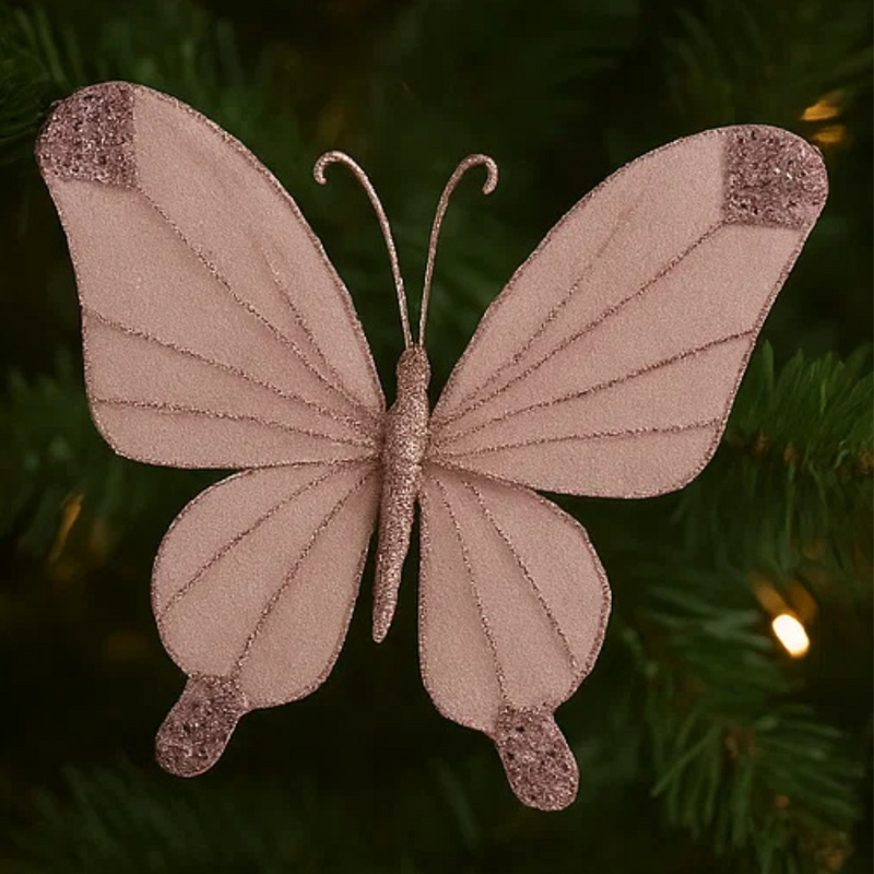 Pale Pink Butterfly W/ Clip 20x22cm