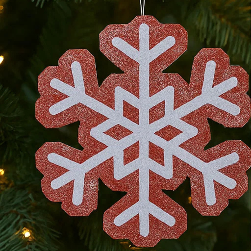 Red & White Snowflake 42cm
