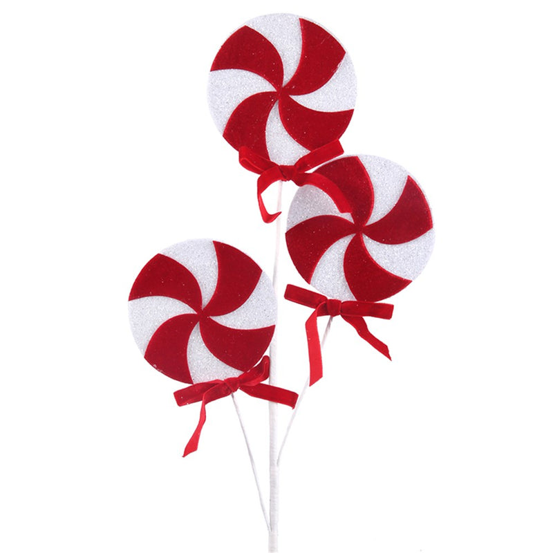 Red & White Candy Swirl Stem 62cm