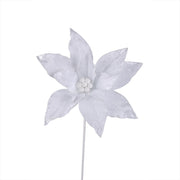 White Poinsettia 32cm W/50cm Stem 2 Asstd – thumbnail