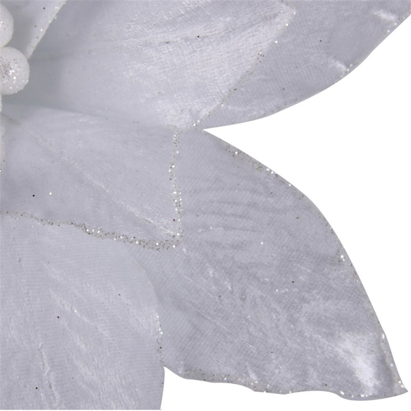 White Poinsettia 32cm W/50cm Stem 2 Asstd