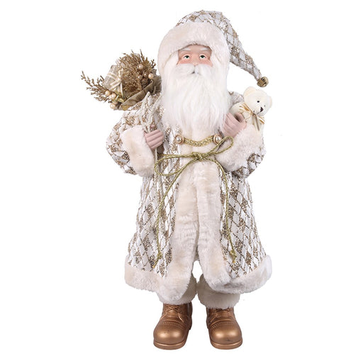 Large gold and white Santa figurine 61cm