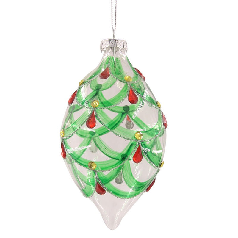 Clear Finial W/ Handpainted Berry 10cm