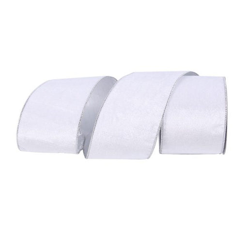 White Velour Double Layer Ribbon 10cmx10m
